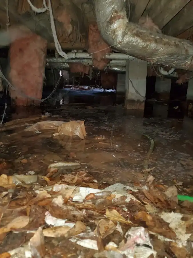 Crawl space flood assessment for Commercial Water Damage Restoration in Center