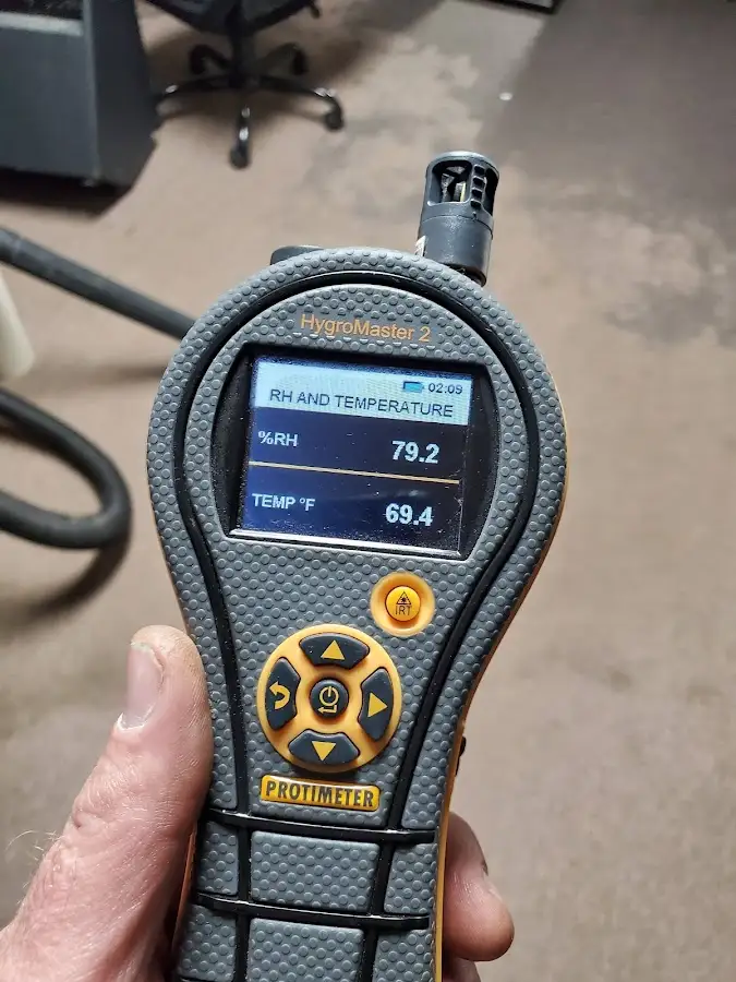 Moisture meter humidity assessment for Fire & Smoke Damage Restoration in Center