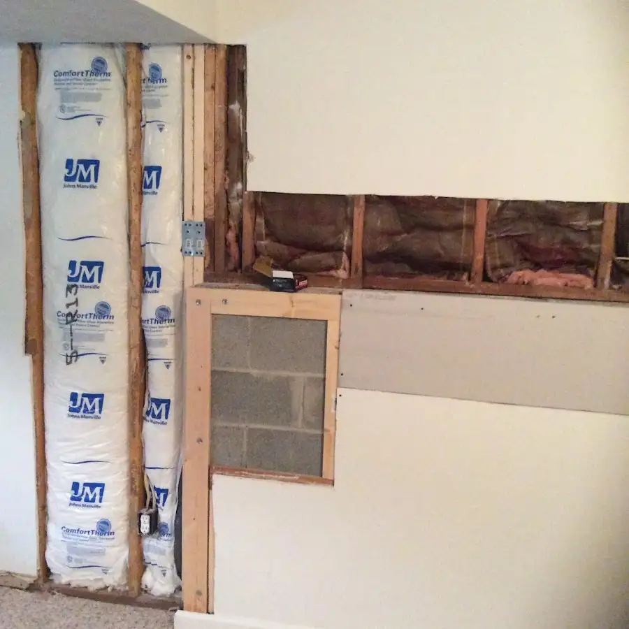 Wall insulation replacement during Contents Cleaning & Restoration in Center